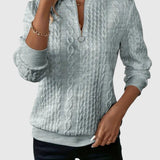 Amalie - Pletený sveter s copánkovým vzorom na zips