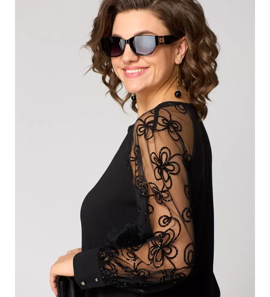 Barbara | Elegantné čierne sexy čipkované šaty