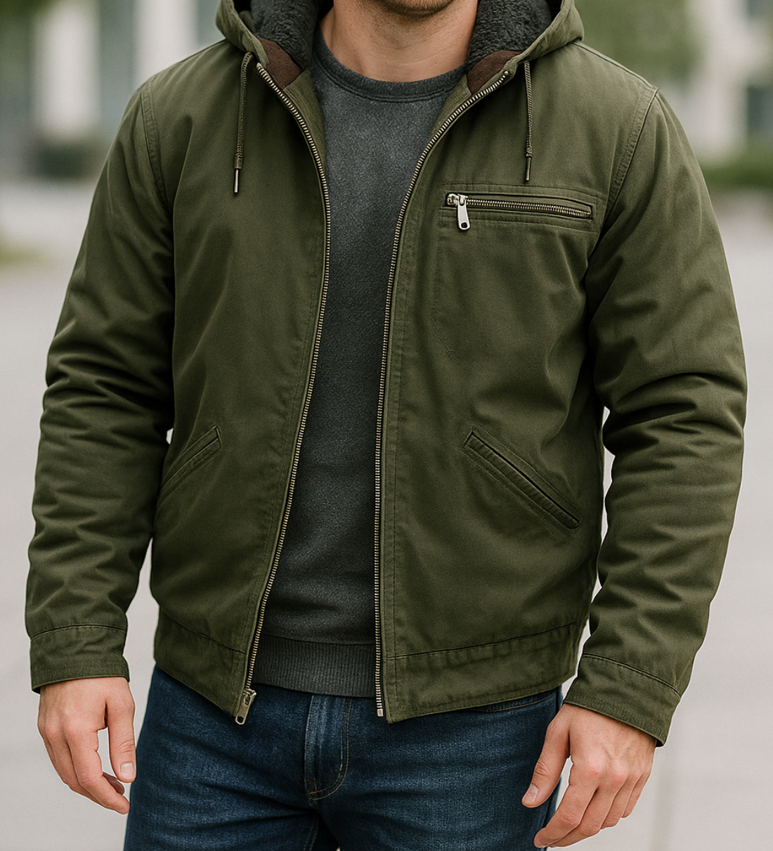 Teplá mikina s kapucňou na voľný čas