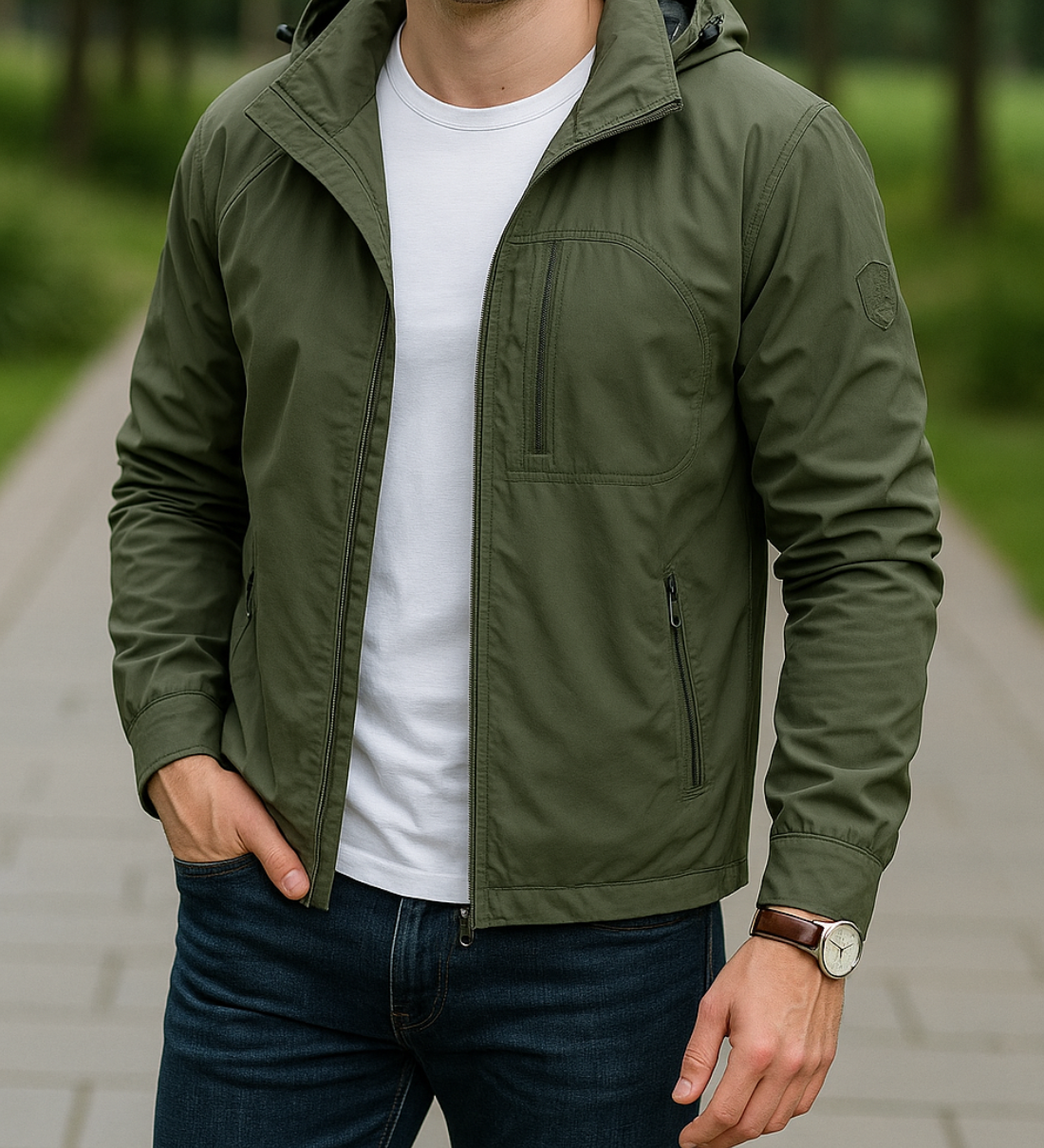 Štýlový dlhý vetrový kabát