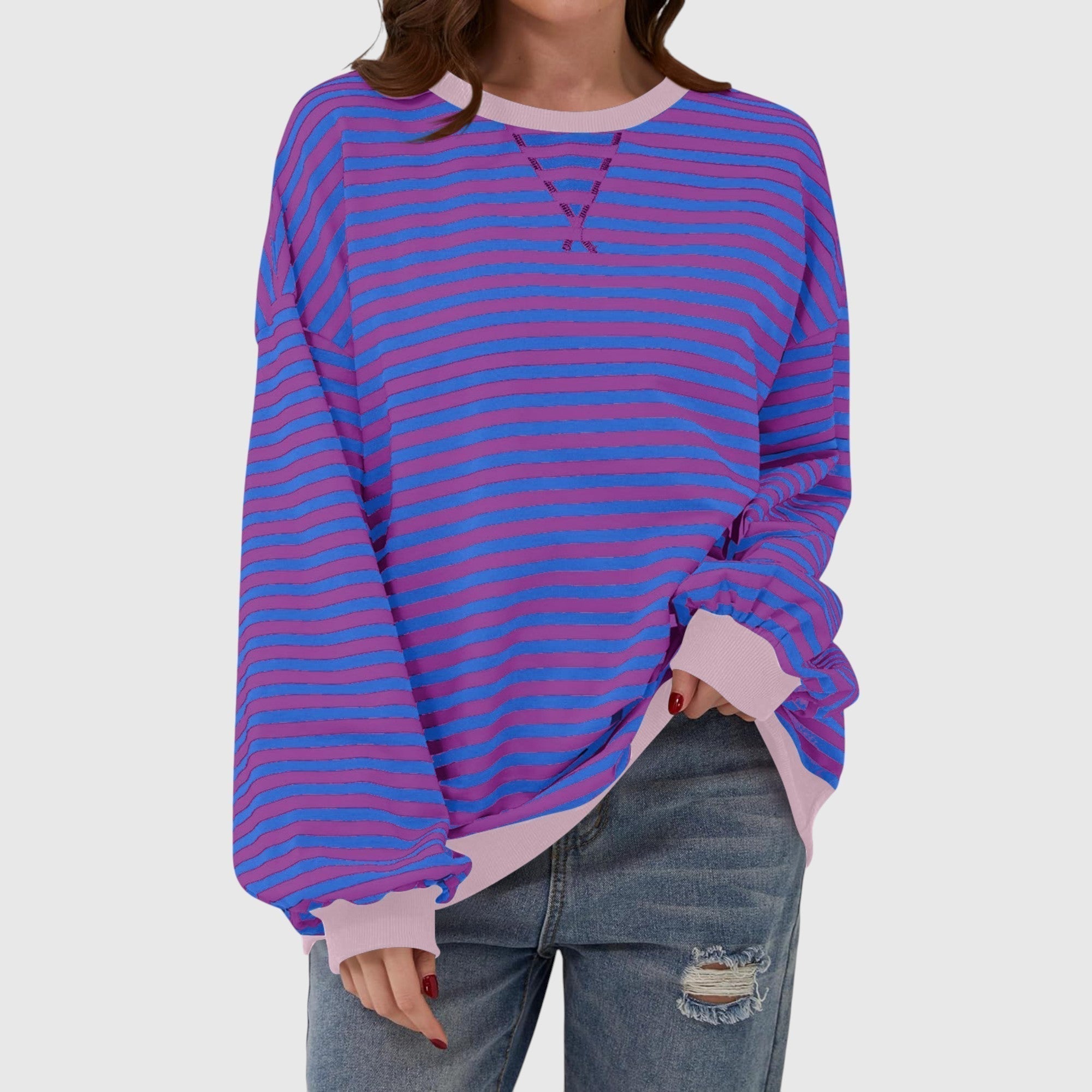 LUKA – Ležérna pruhovaná mikina s dlhým rukávom