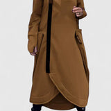 MARIE-Dlhý kabát s kapucňou a zipsom