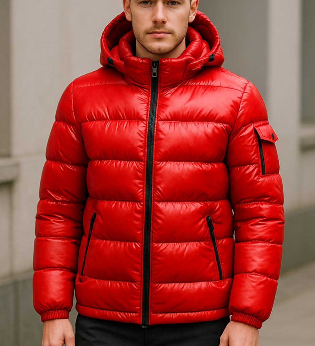 Ľahká zimná parka s lesklým povrchom