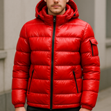 Ľahká zimná parka s lesklým povrchom