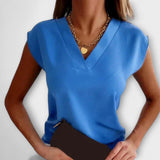 Dámsky letný top s V-výstrihom a voľnými rukávmi