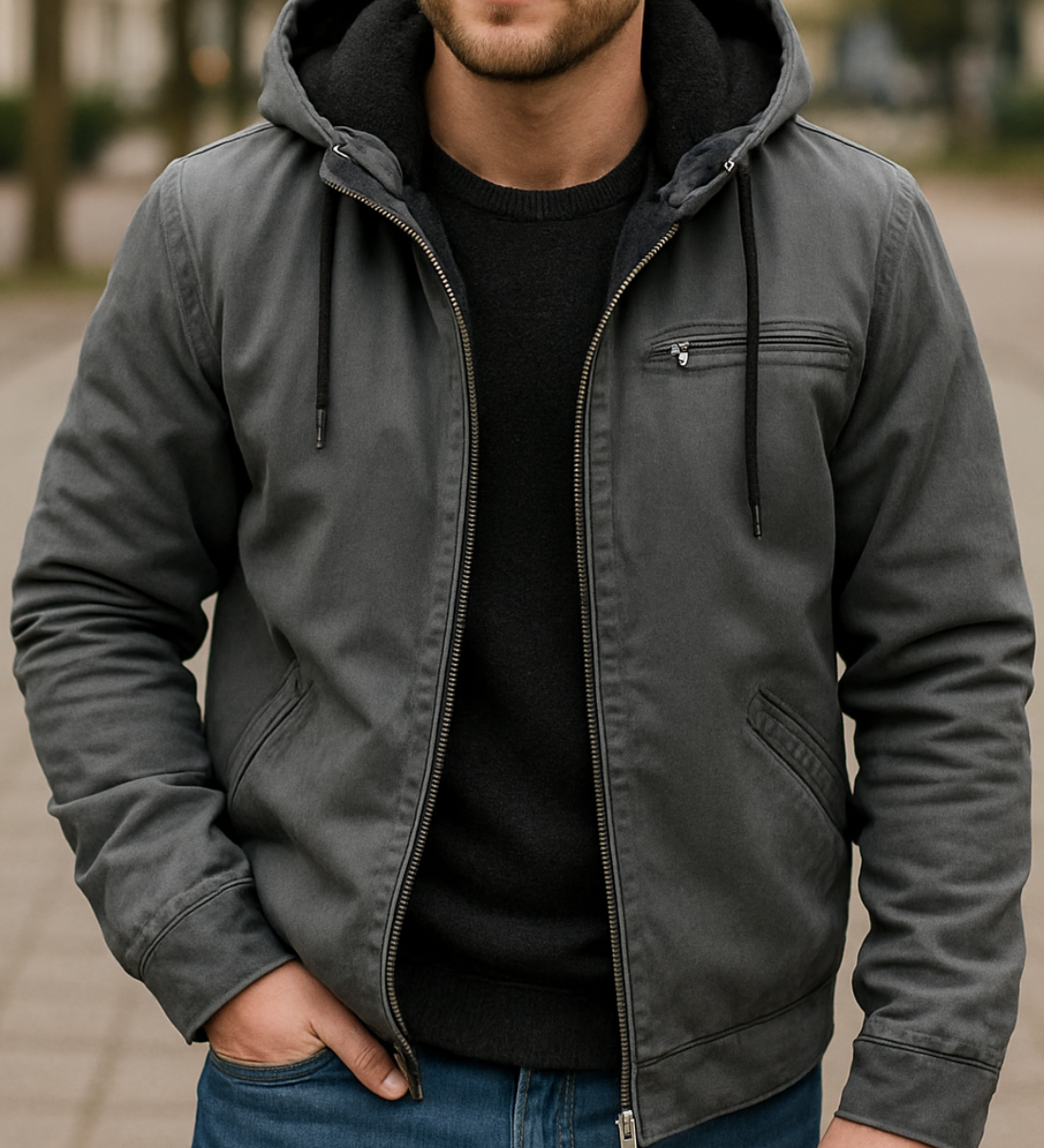 Elegantný jesenný kabát