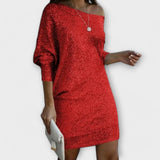 Plesové šaty s flitrami a kontrastom