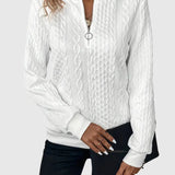 Amalie - Pletený sveter s copánkovým vzorom na zips