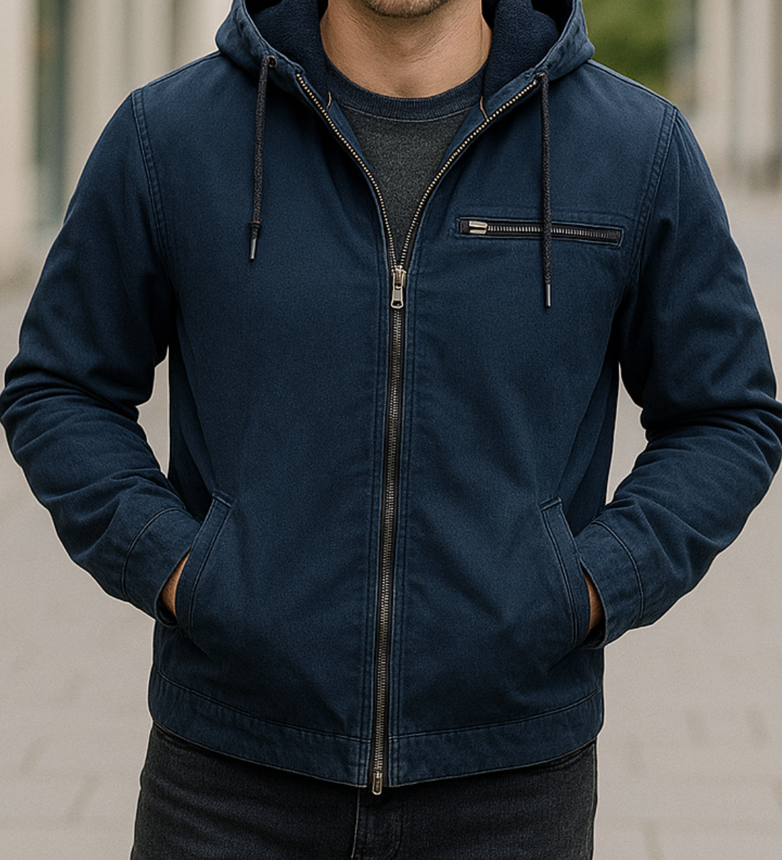 Teplá mikina s kapucňou na voľný čas