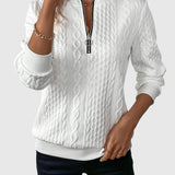 Amalie - Pletený sveter s copánkovým vzorom na zips