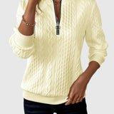 Amalie - Pletený sveter s copánkovým vzorom na zips