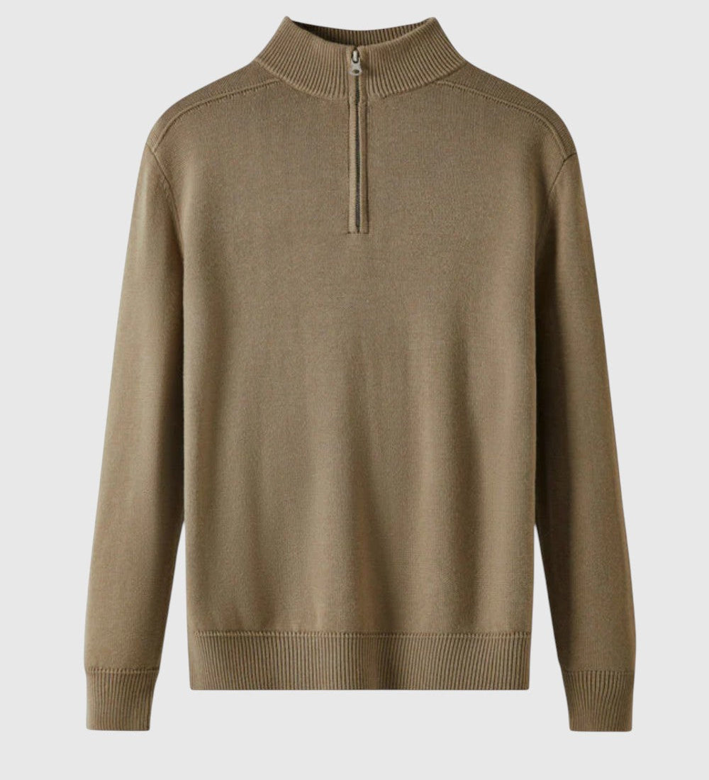Jenő - Merino vlnený pulóver na zips Capri