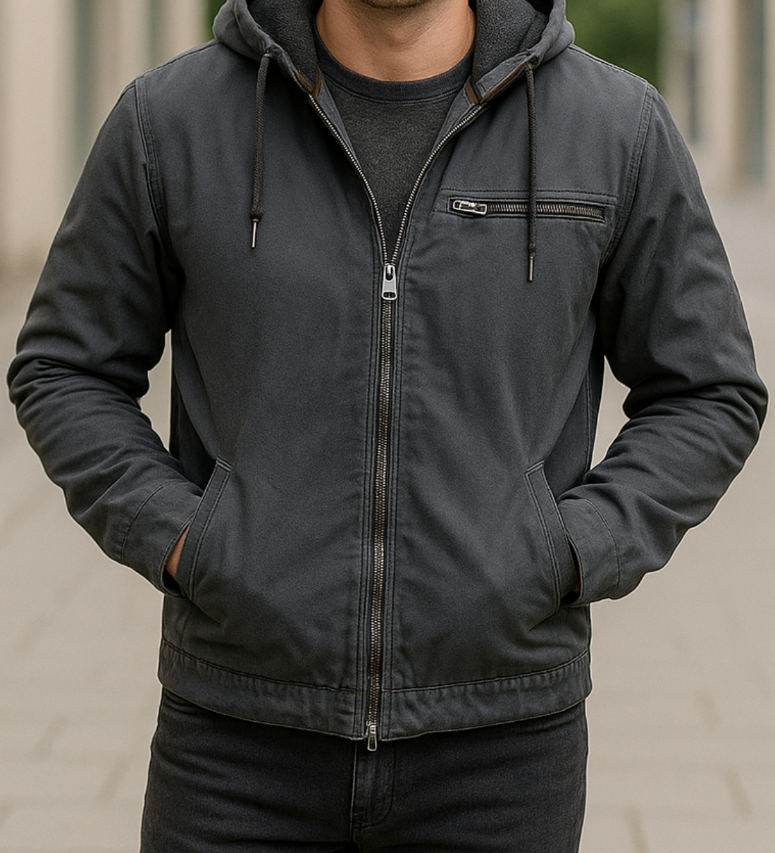 Teplá mikina s kapucňou na voľný čas