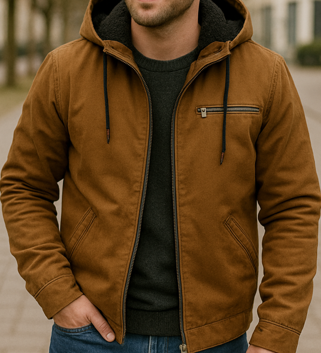 Elegantný jesenný kabát