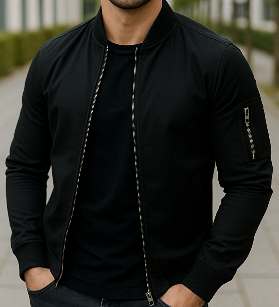 Ľahká zimná bunda so zipsom a vreckami