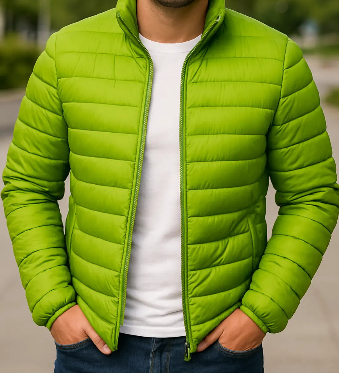 Teplá prešívaná bunda s golierom