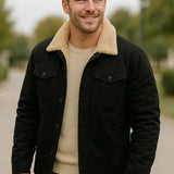 Pánsky zimný kabát s zamatovou podšívkou