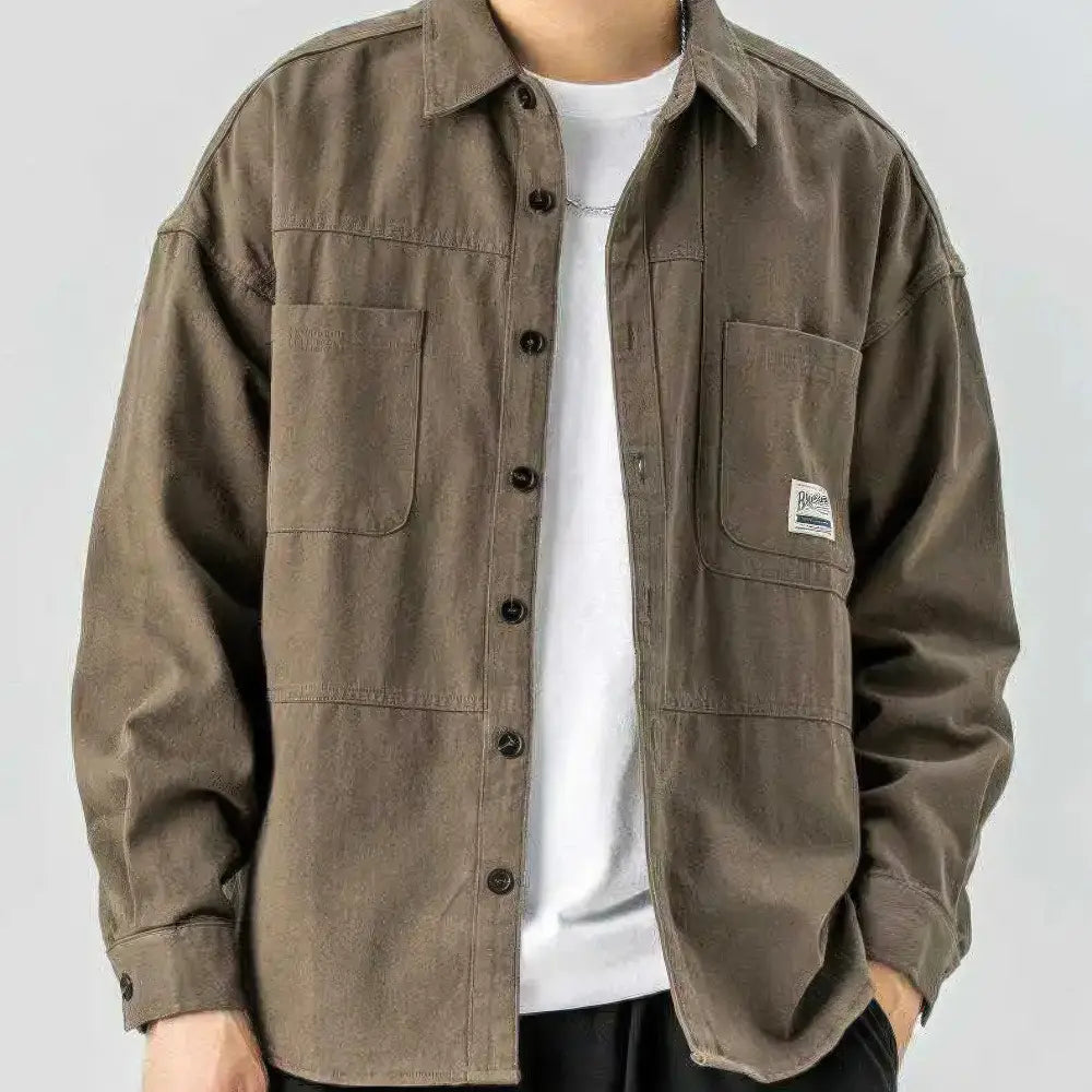 Pánska košeľa s dlhým rukávom a vreckami