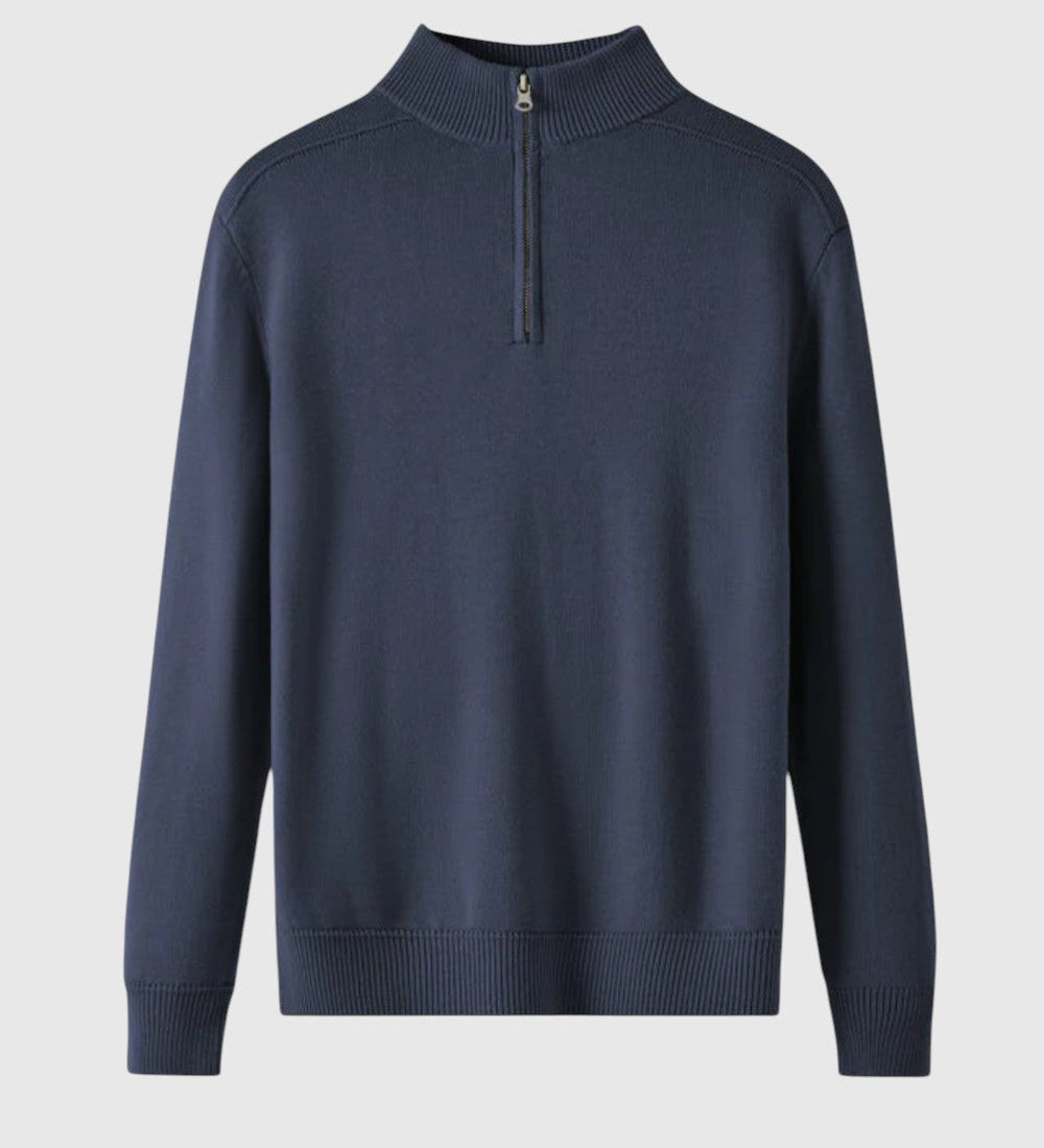 Jenő - Merino vlnený pulóver na zips Capri