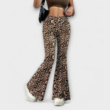 Leopardie Bootcut Nohavice