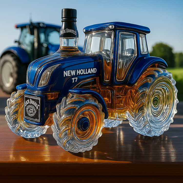 Traktor New Holland T7 - Klasická fľaša whisky