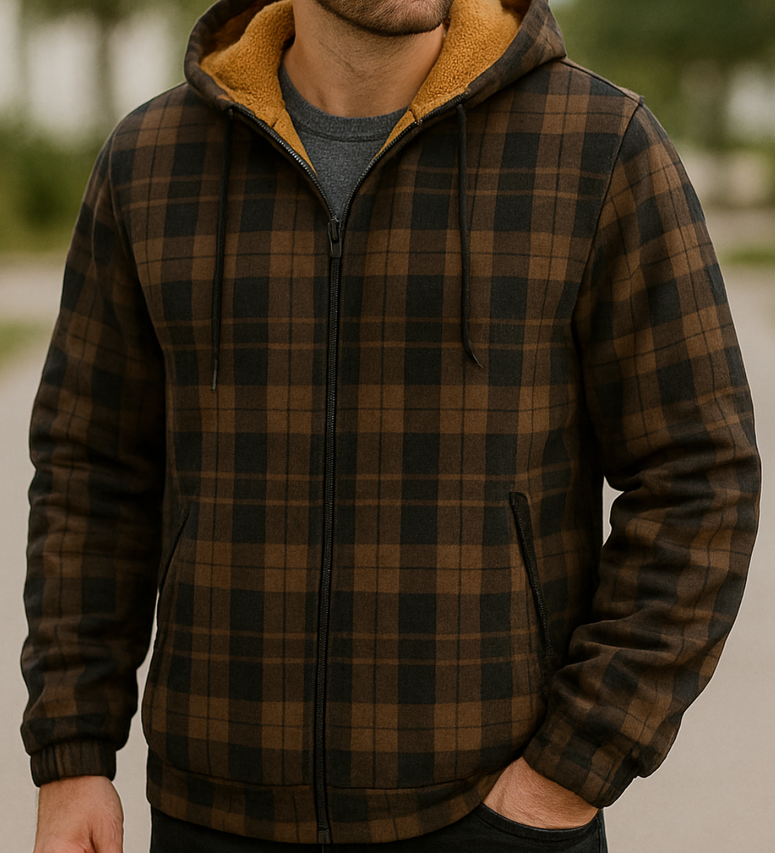 Teplá mikina s kapucňou na vonkajšie aktivity