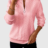 Amalie - Pletený sveter s copánkovým vzorom na zips