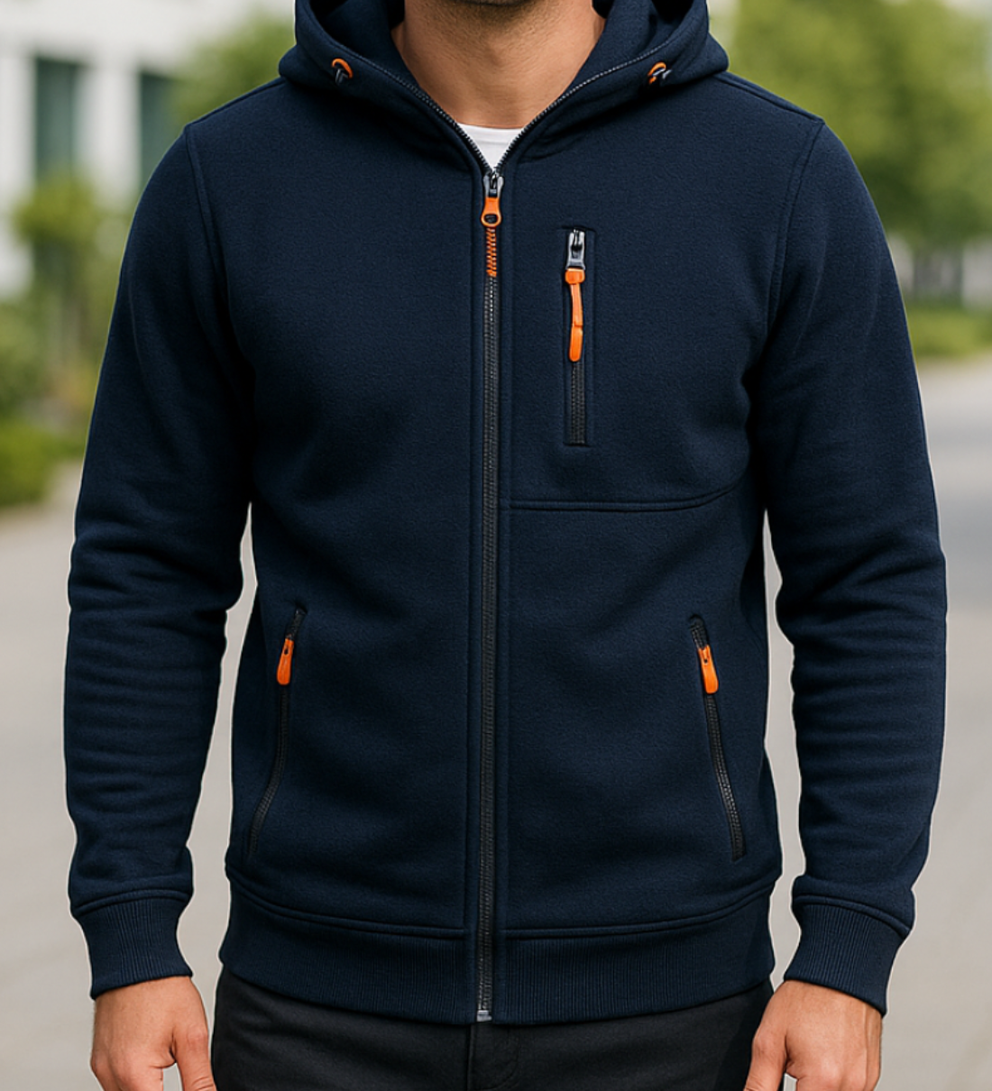 Pánska voľnočasová fitness mikina s kapucňou