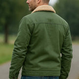 Pánsky zimný kabát s zamatovou podšívkou