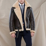 Kožená bunda s dlhými rukávmi a mäkkým plyšom