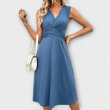 Lina - Letné šaty s prekladaným výstrihom