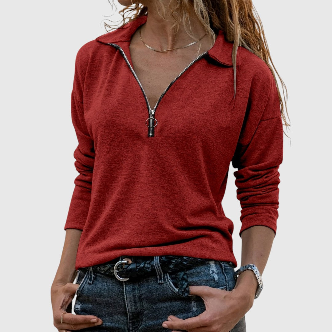 Nadine - Dámske svetre s polovičným zipsom