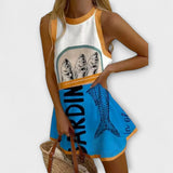 Isoria – Mini Šaty s Morským Pocitom