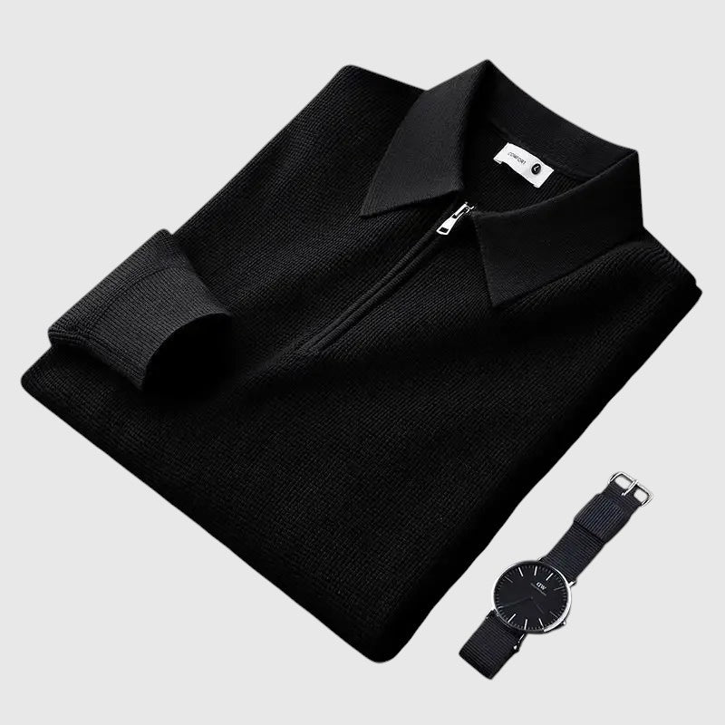 Ákos - Elegantný pánsky pulóver so zipsom