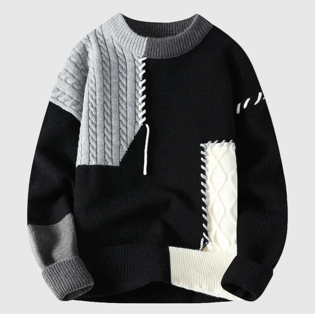Jordán – Pletený sveter s patchwork vzorom