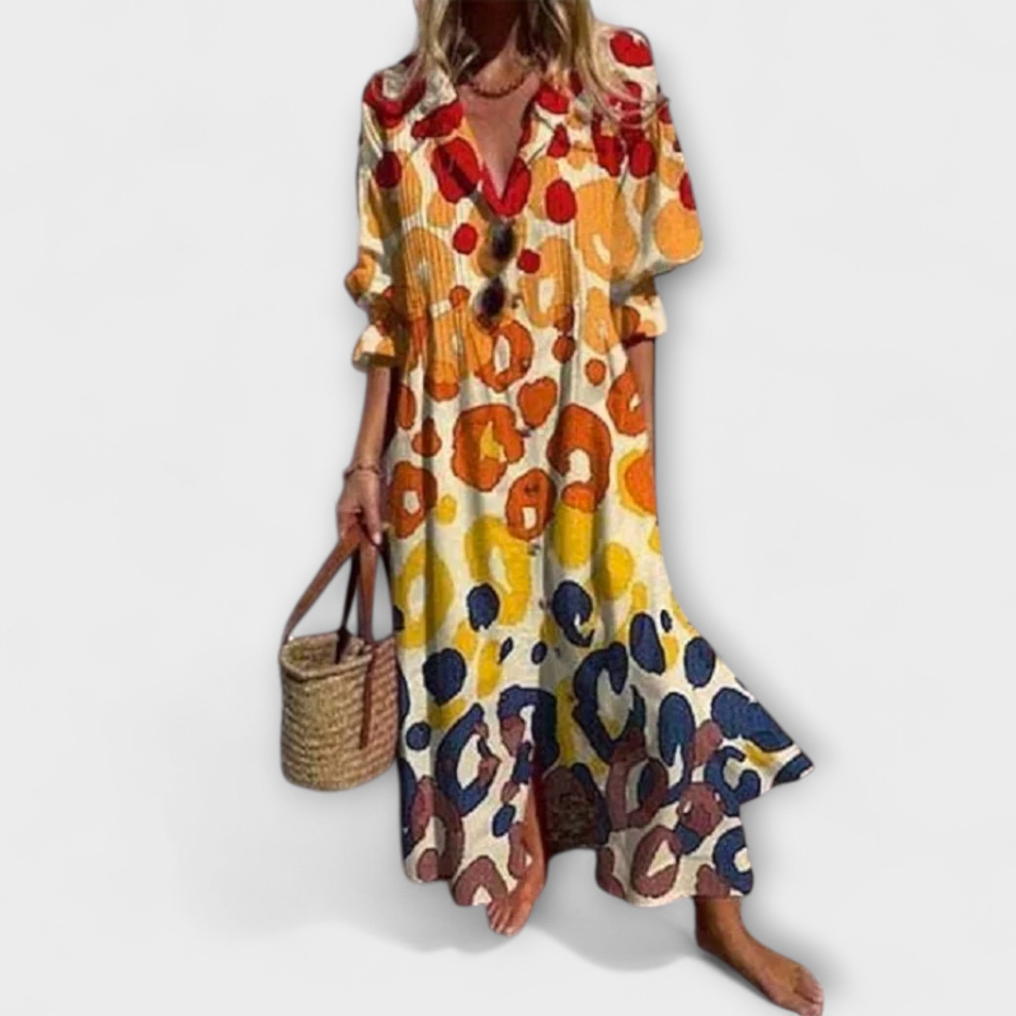 Lila - Lichotivný maxikabát s pokrytím brucha