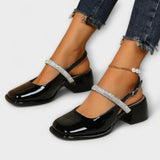 Celandra - Mary Janes s trblietavými pásikmi a blokovým podpätkom