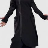 MARIE-Dlhý kabát s kapucňou a zipsom