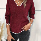 Éléonore™ | Pulóver s výstrihom do V a volánikmi