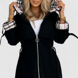 Nathalie - Trenčkot s kapucňou a pásom