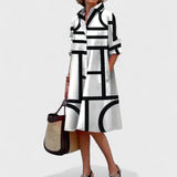 Stella - Geometrické Elegantné Šaty