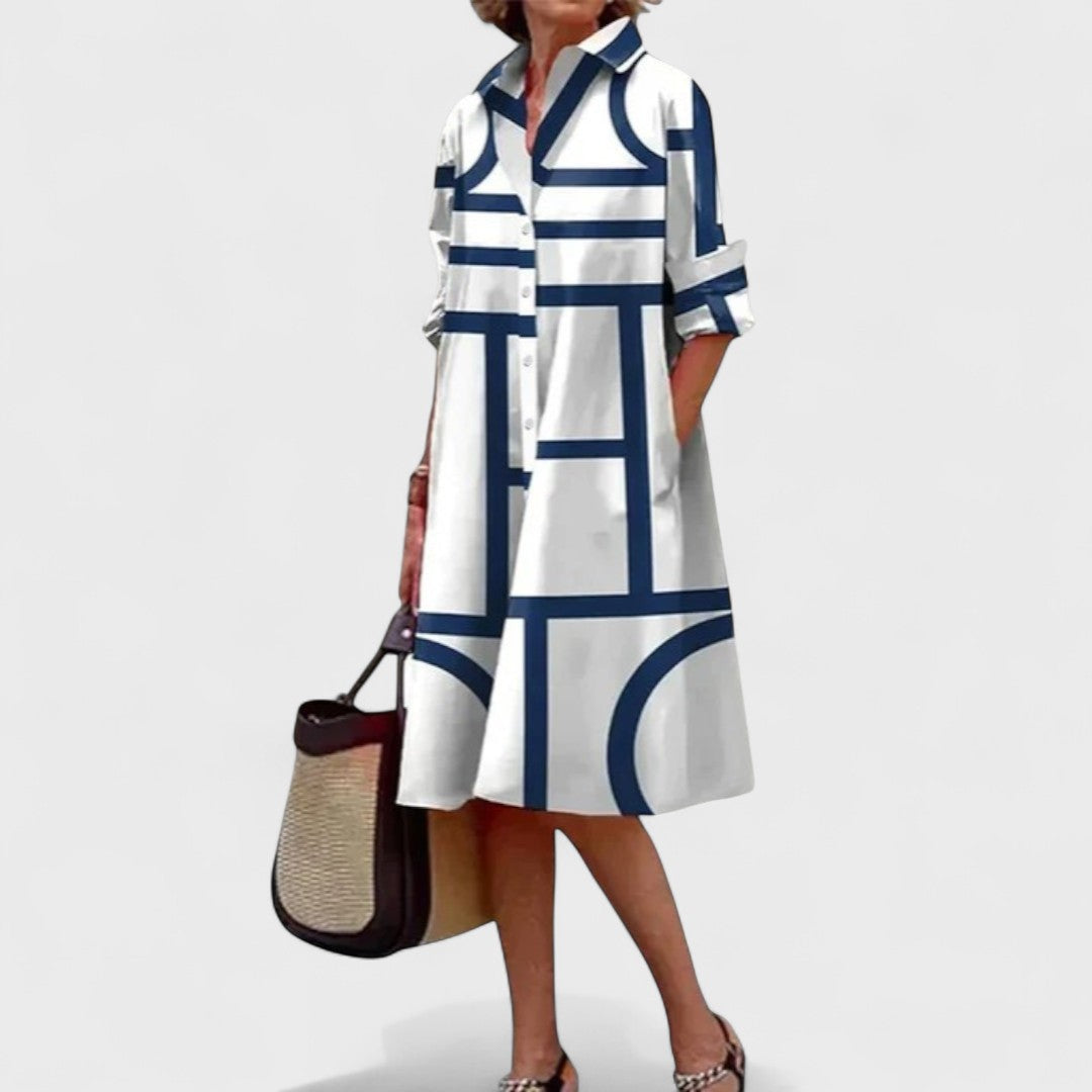 Stella - Geometrické Elegantné Šaty