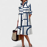 Stella - Geometrické Elegantné Šaty