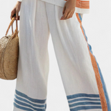 Sada etnický Daisy v bielej s detailmi v modrej a oranžovej – jedinečný a živý štýl