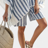 Sada pruhovaných Nancy s oversized tričkom a elegantnými šortkami