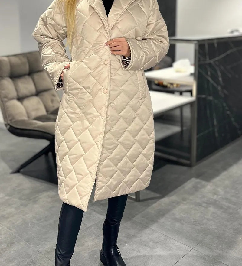 Eliška – Obojstranný kabát s leopardou podšívkou