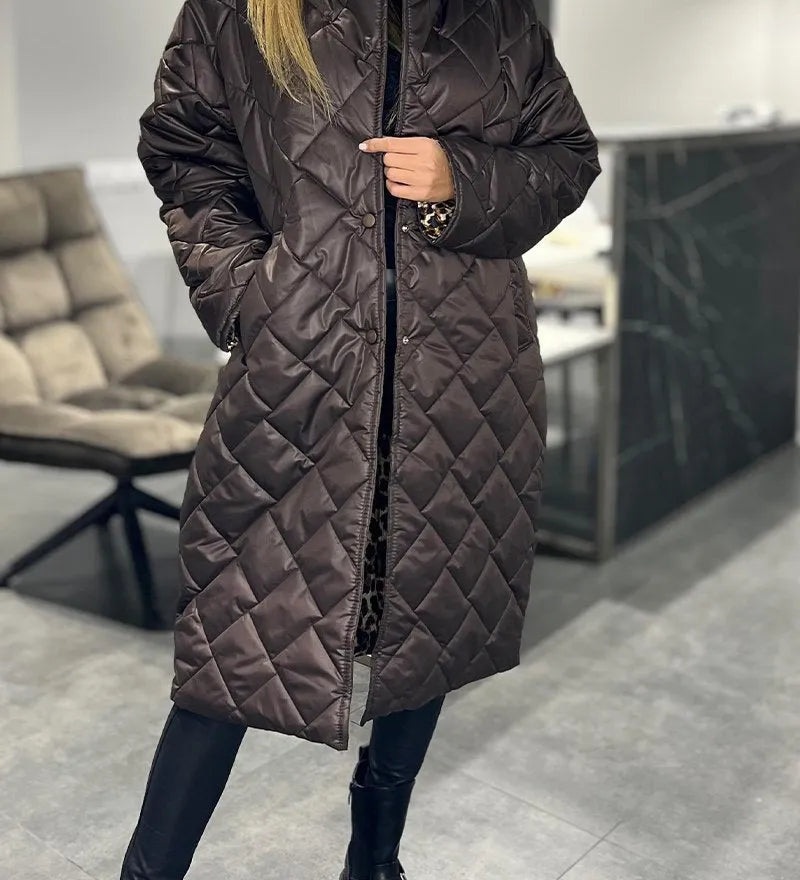 Eliška – Oboustranný kabát s leopardím podšívkou