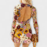 Dolores - Šaty s 3D kvetinovým vzorom